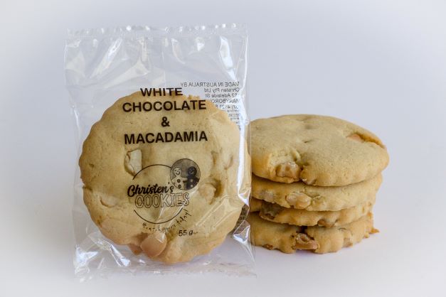 White Choc Mac Cookies